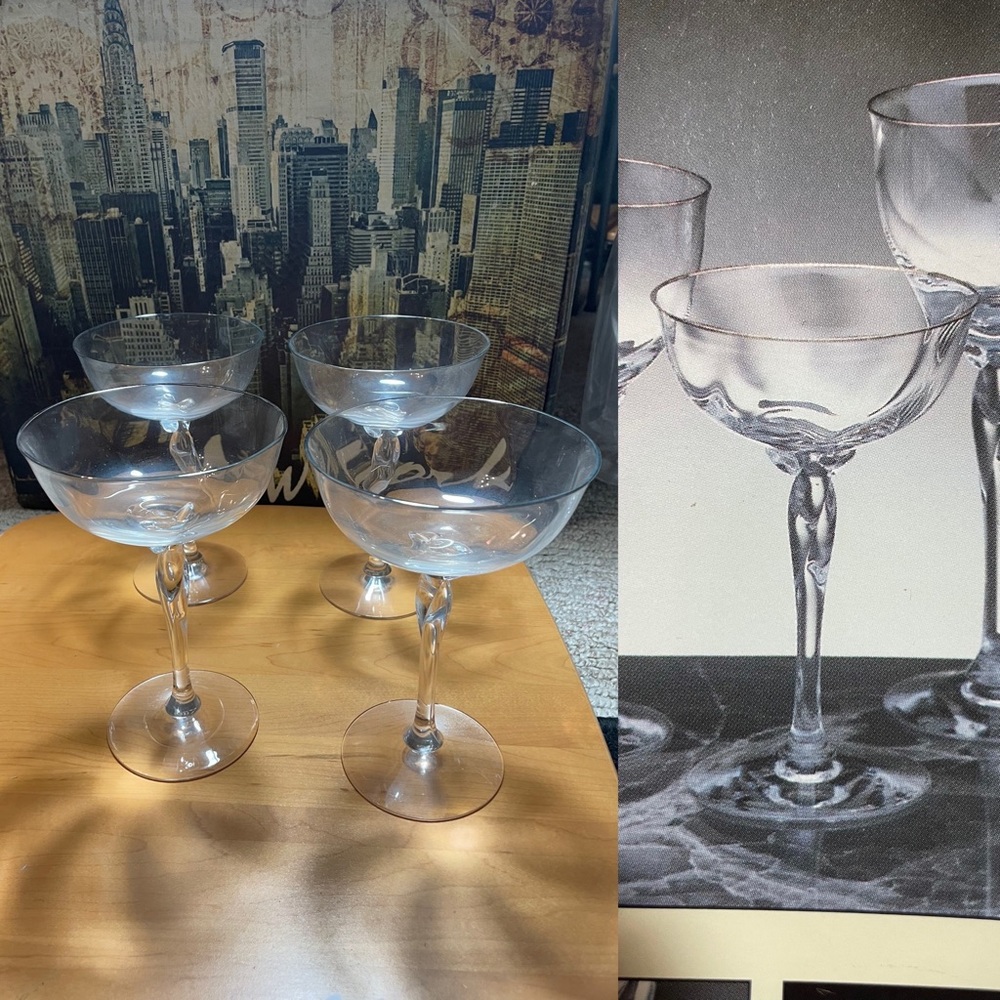 Lenox Rhythm Platinum Crystal Dessert/ Champagne Replacement Glasses